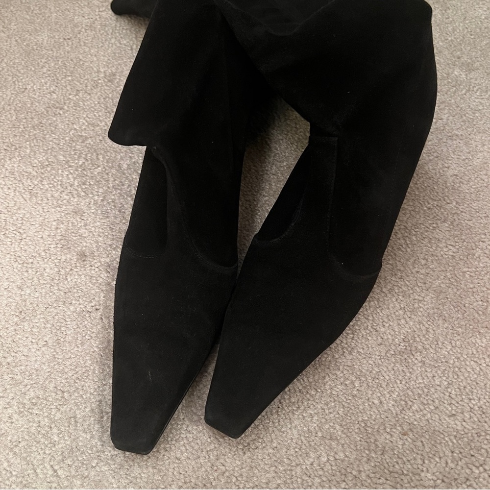 Stuart Weitzman Suede Black Knee High Boots Size 8 - Picture 12 of 13
